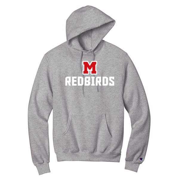 Mayo Redbirds Girls Basketball Design 1 on a - Powerblend ® Pullover Hoodie Thumbnail