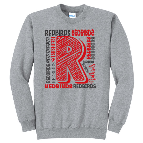 Mayo Redbirds Girls Basketball Design 2 on a - Core Fleece Crewneck Sweatshirt Thumbnail