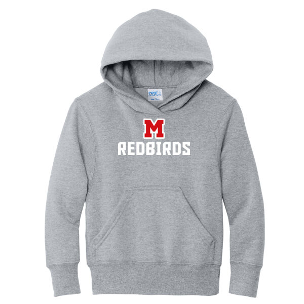 Mayo Redbirds Girls Basketball Design 1 on a - Youth Core Fleece Pullover Hooded Sweatshirt Thumbnail