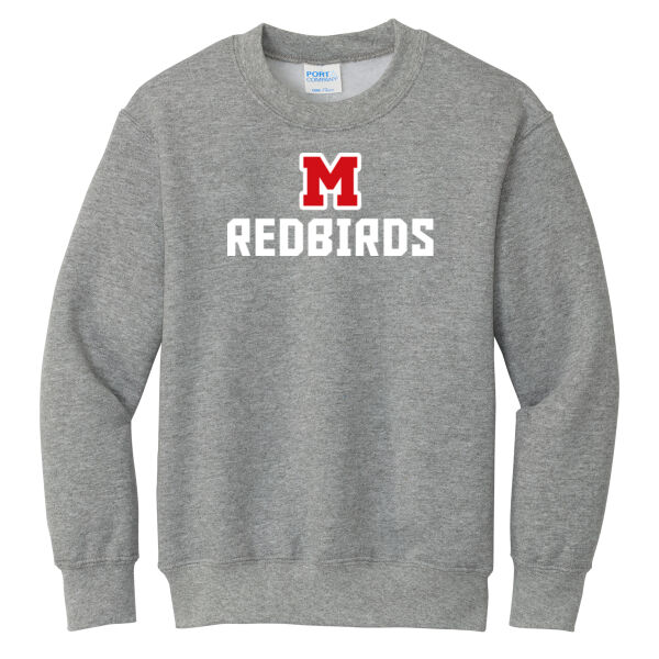 Mayo Redbirds Girls Basketball Design 1 on a - Youth Core Fleece Crewneck Sweatshirt Thumbnail