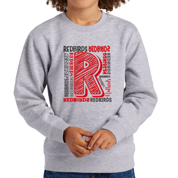 Mayo Redbirds Girls Basketball Design 2 on a  - Youth V.I.T. Fleece Crew Thumbnail
