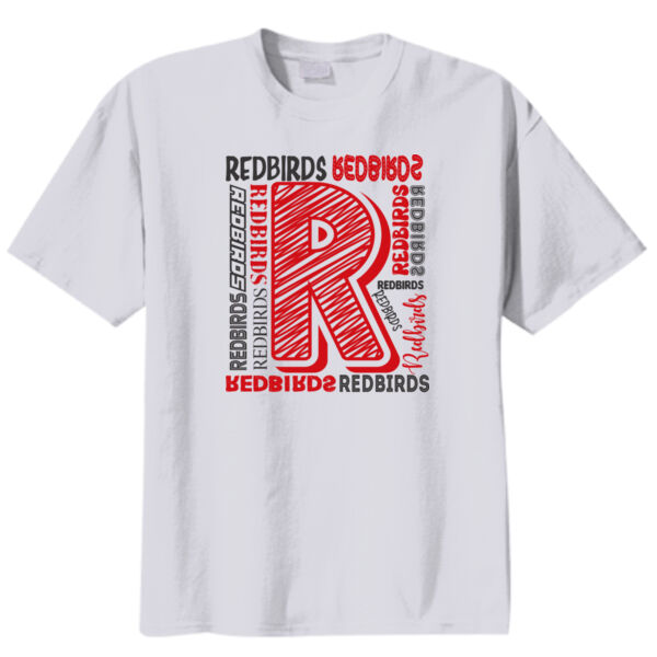 Mayo Redbirds Girls Basketball Design 2 on a  - 50/50 Youth Core Blend Tee Thumbnail