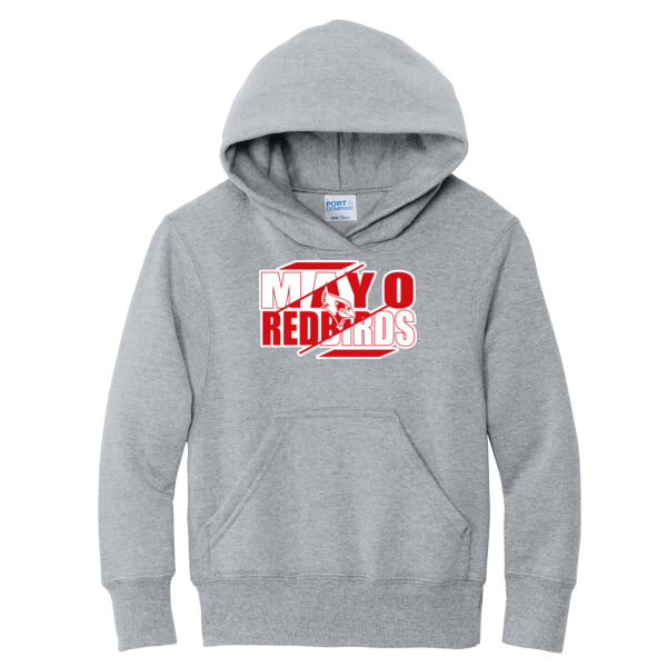 Mayo Redbirds Girls Basketball Design 3 on a - Youth Core Fleece Pullover Hooded Sweatshirt Thumbnail