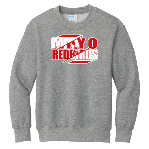 Mayo Redbirds Girls Basketball Design 3 on a - Youth Core Fleece Crewneck Sweatshirt Thumbnail