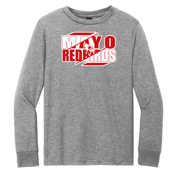 Mayo Redbirds Girls Basketball Design 3 on a - Youth Perfect Tri ® Long Sleeve Tee Thumbnail
