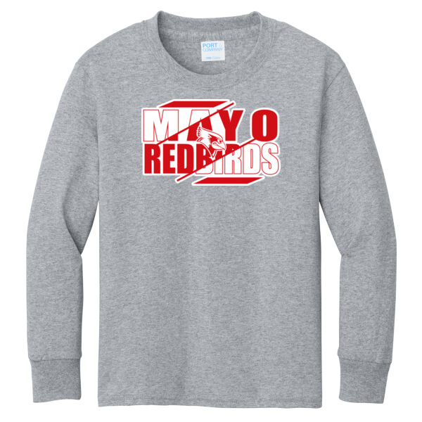 Mayo Redbirds Girls Basketball Design 3 on a - Youth Long Sleeve Core Cotton Tee Thumbnail